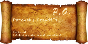 Parovsky Ozsvát névjegykártya